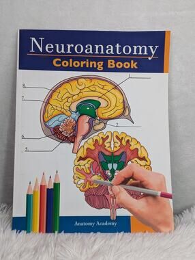 Neuroanatomy Coloring Book: Human Brain Self-Test Workbook Anatomy Academy New